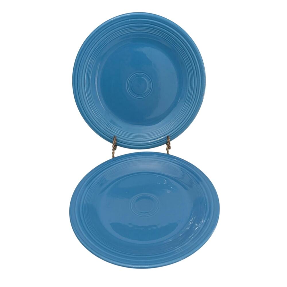 Set of 2 Fiesta Peacock 10.5 in Dinner Plates Fiestaware HLC Homer Laughlin Blue